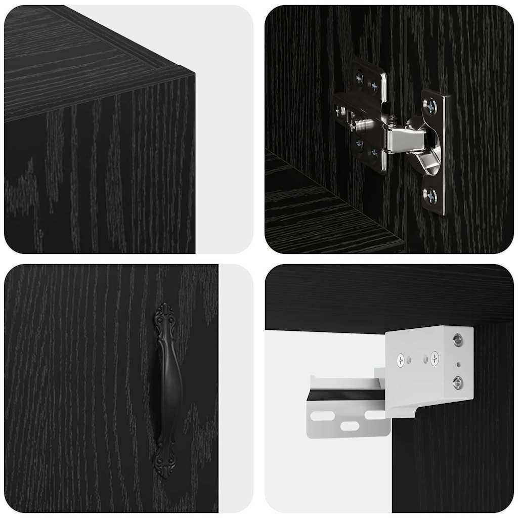 Meuble mural Chêne noir 60 x 31 x 70 cm Bois d'ingénierie