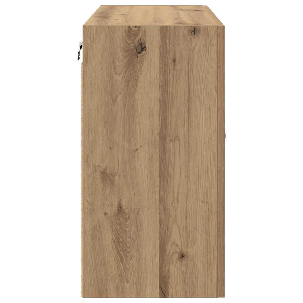 Meuble mural chêne artisanal 60 x 31 x 60 cm Bois d'ingénierie