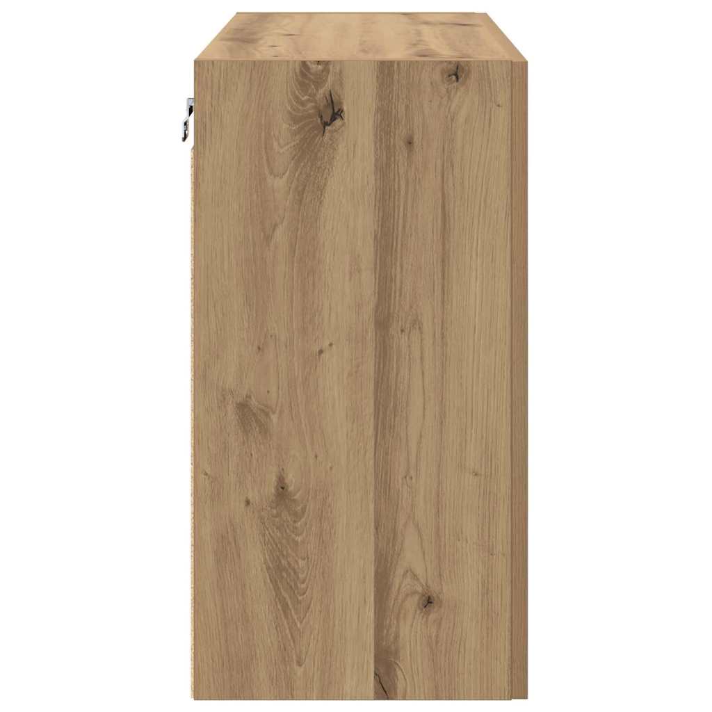 Meuble mural chêne artisanal 60 x 31 x 60 cm Bois d'ingénierie