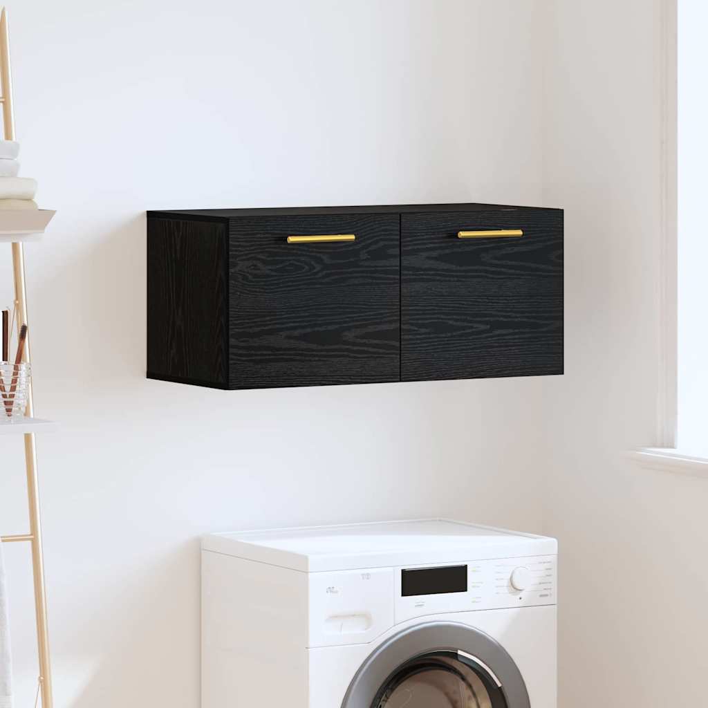 Meuble mural Chêne noir 80 x 36.5 x 35 cm Bois d'ingénierie