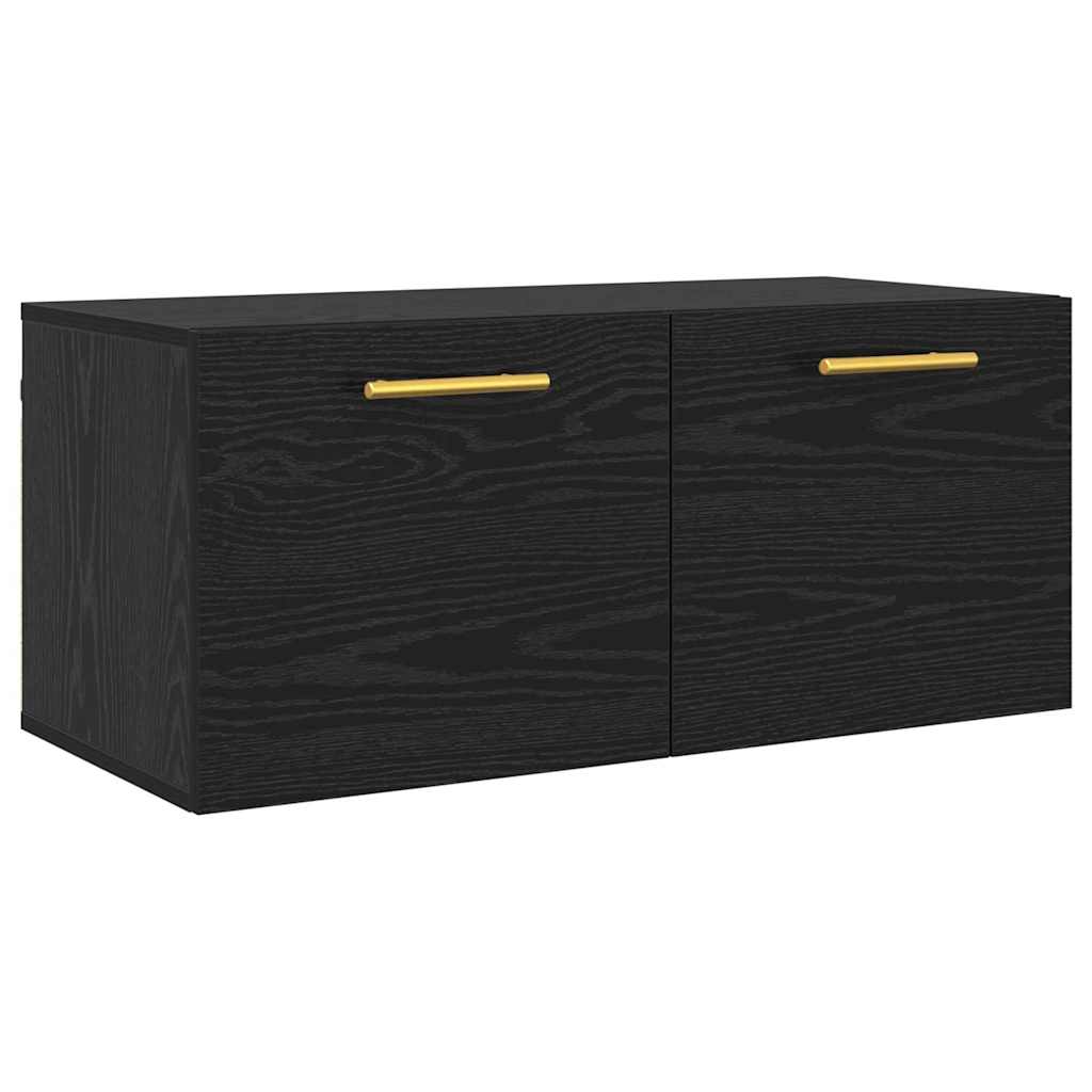 Meuble mural Chêne noir 80 x 36.5 x 35 cm Bois d'ingénierie
