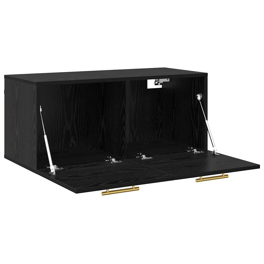 Meuble mural Chêne noir 80 x 36.5 x 35 cm Bois d'ingénierie