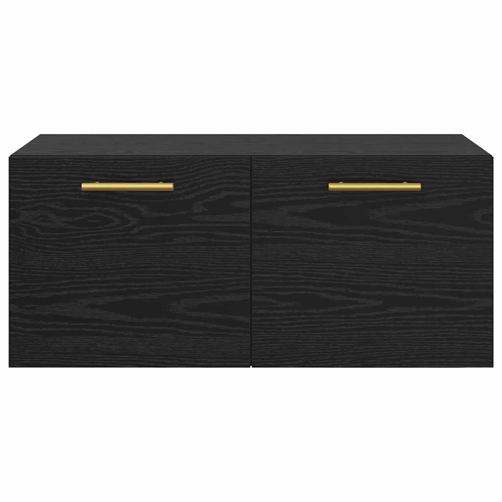 Meuble mural Chêne noir 80 x 36.5 x 35 cm Bois d'ingénierie