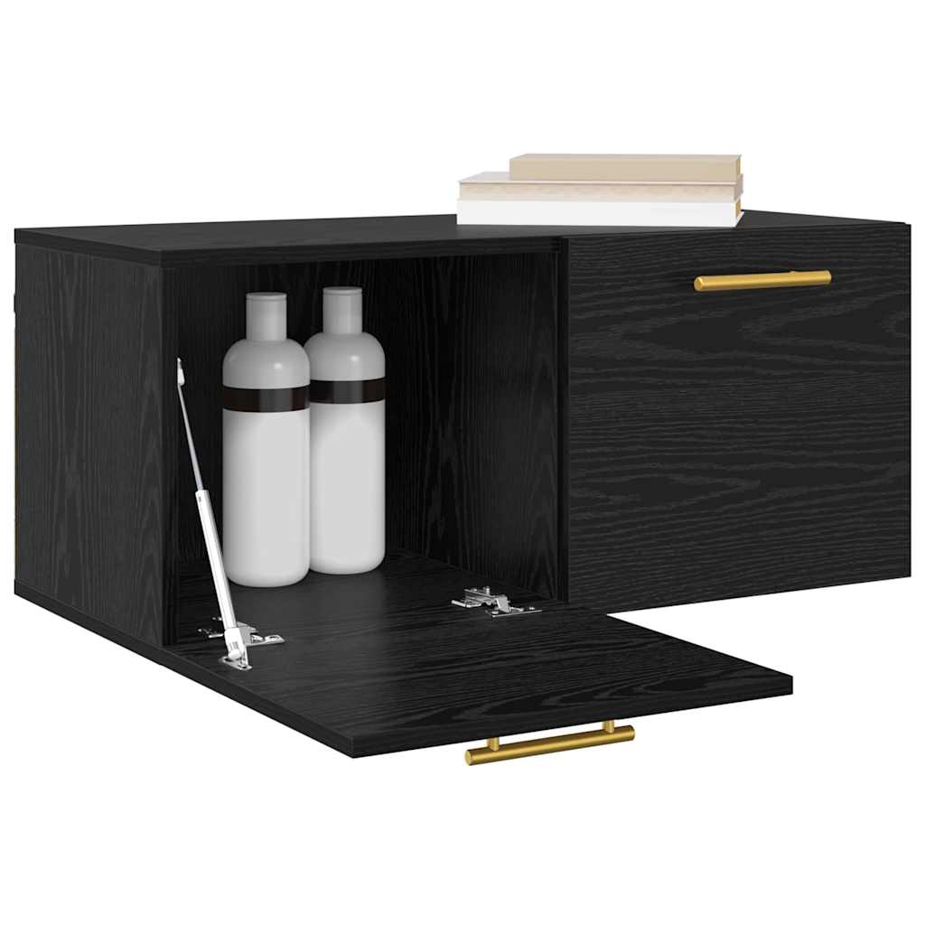 Meuble mural Chêne noir 80 x 36.5 x 35 cm Bois d'ingénierie