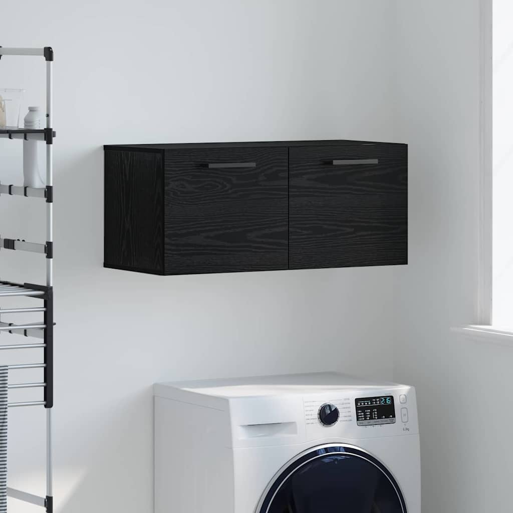 Meuble mural Chêne noir 80 x 36.5 x 35 cm Bois d'ingénierie