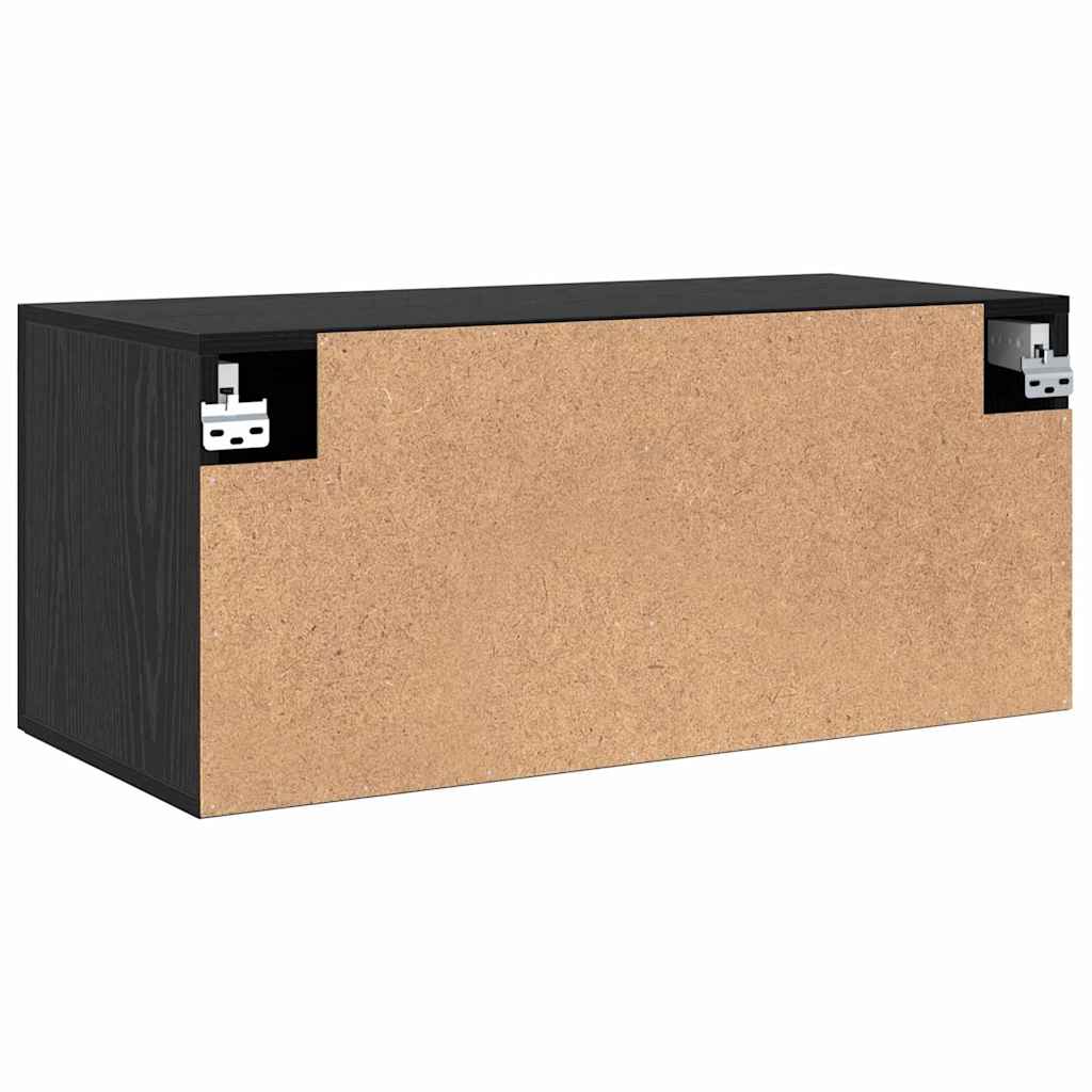 Meuble mural Chêne noir 80 x 36.5 x 35 cm Bois d'ingénierie