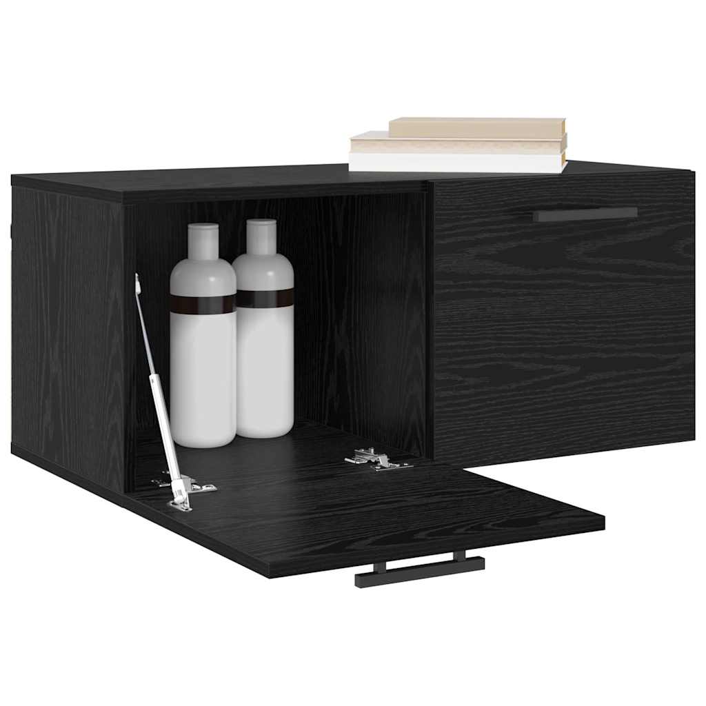 Meuble mural Chêne noir 80 x 36.5 x 35 cm Bois d'ingénierie
