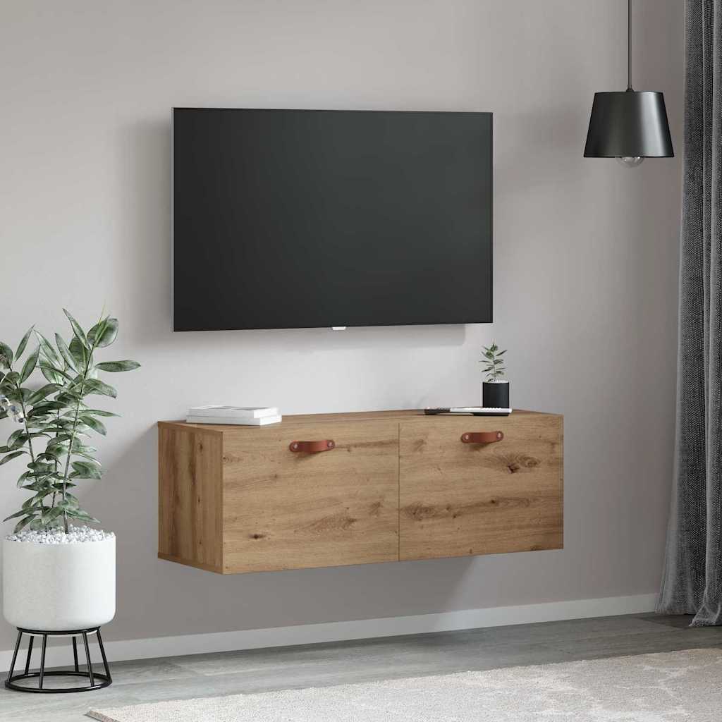 Meuble mural Montage mural chêne artisanal 100 x 36.5 x 35 cm - XIOS