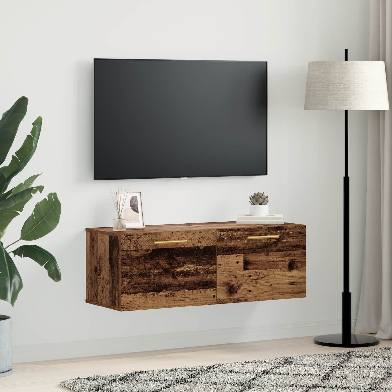 Meuble mural Bois ancien 100 x 36.5 x 35 cm Bois d'ingénierie - XIOS