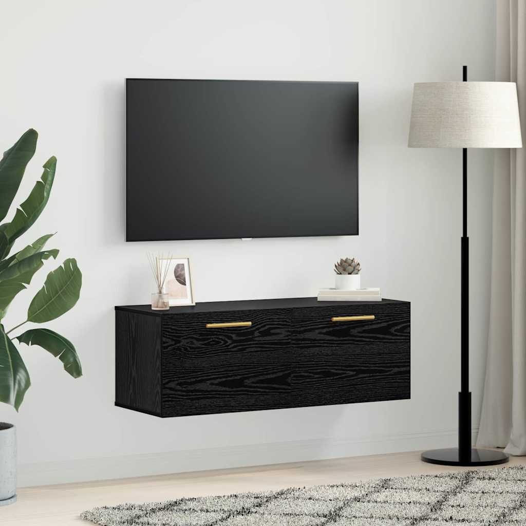 Meuble mural Chêne noir 100 x 36.5 x 35 cm Bois d'ingénierie