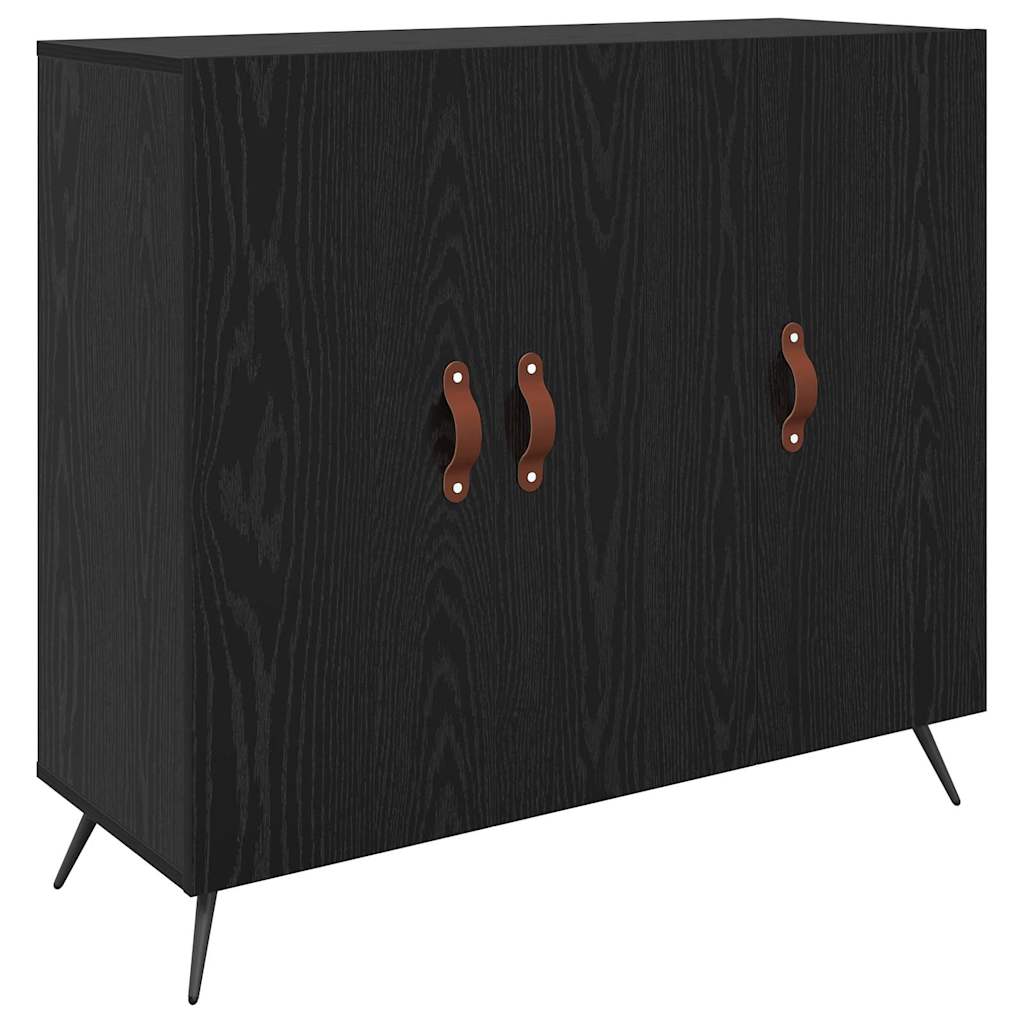 Buffet Noir 90 x 34 x 80 cm Bois d'ingénierie - XIOS
