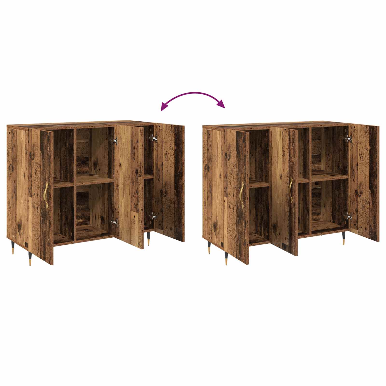 Buffet Bois ancien 90 x 34 x 80 cm Bois d'ingénierie - XIOS