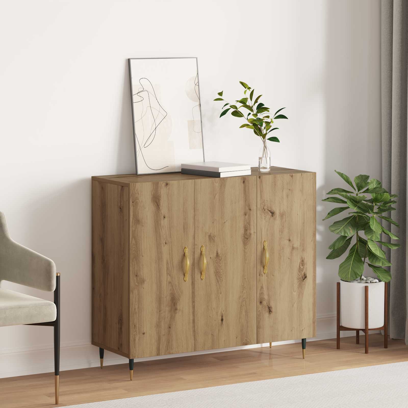 Buffet Chêne artisanal 90 x 34 x 80 cm Bois d'ingénierie - XIOS