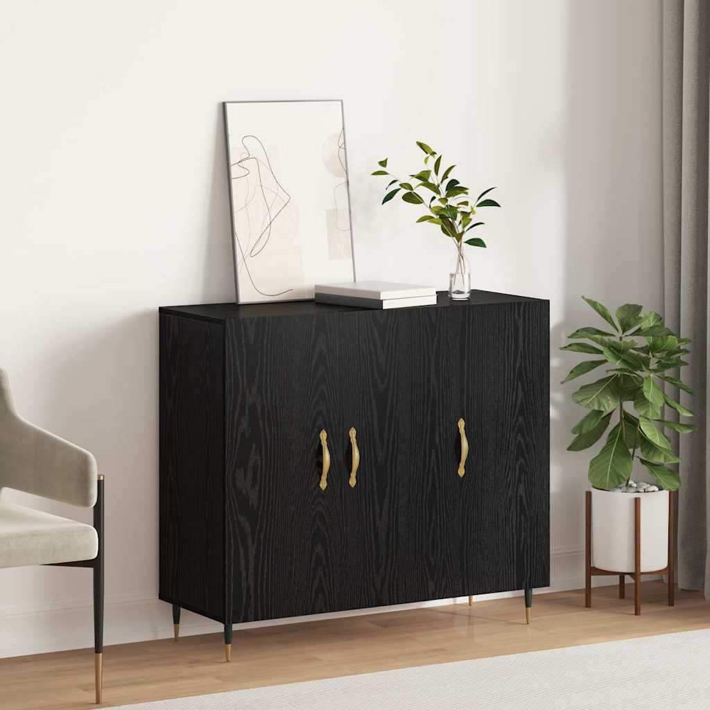 Buffet Noir 90 x 34 x 80 cm Bois d'ingénierie - XIOS