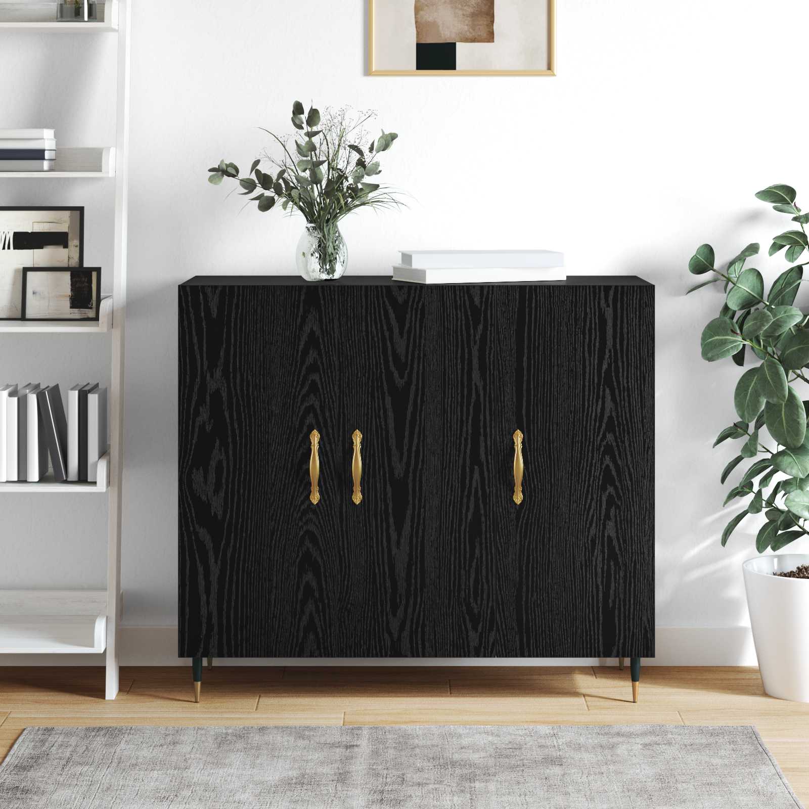 Buffet Chêne noir 90 x 34 x 80 cm Bois d'ingénierie - XIOS