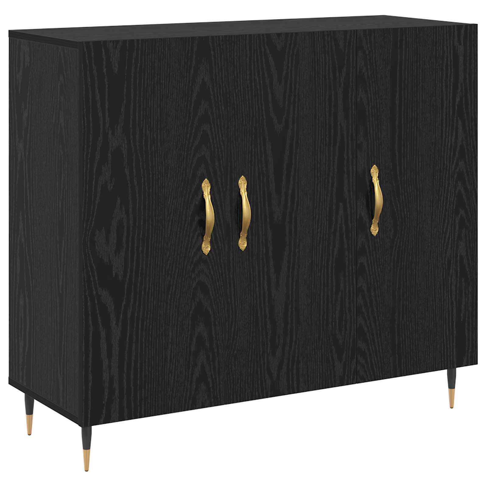 Buffet Chêne noir 90 x 34 x 80 cm Bois d'ingénierie - XIOS