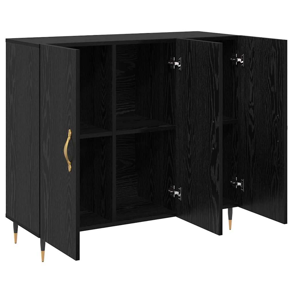 Buffet Noir 90 x 34 x 80 cm Bois d'ingénierie - XIOS