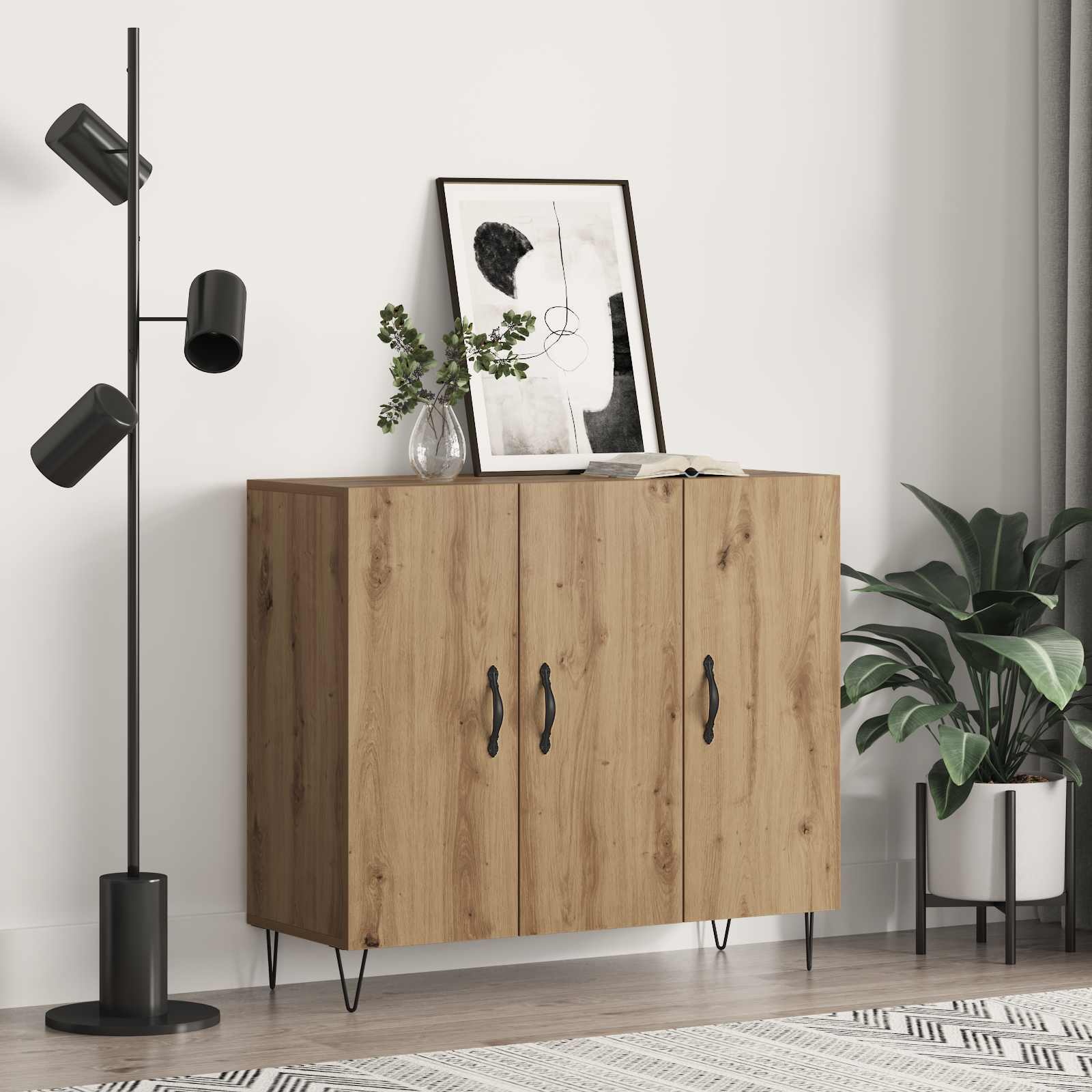 Buffet Chêne artisanal 90 x 32,5 x 80 cm Bois d'ingénierie - XIOS