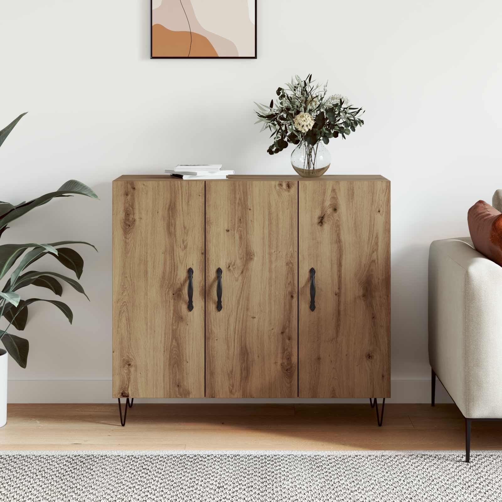 Buffet Chêne artisanal 90 x 32,5 x 80 cm Bois d'ingénierie - XIOS