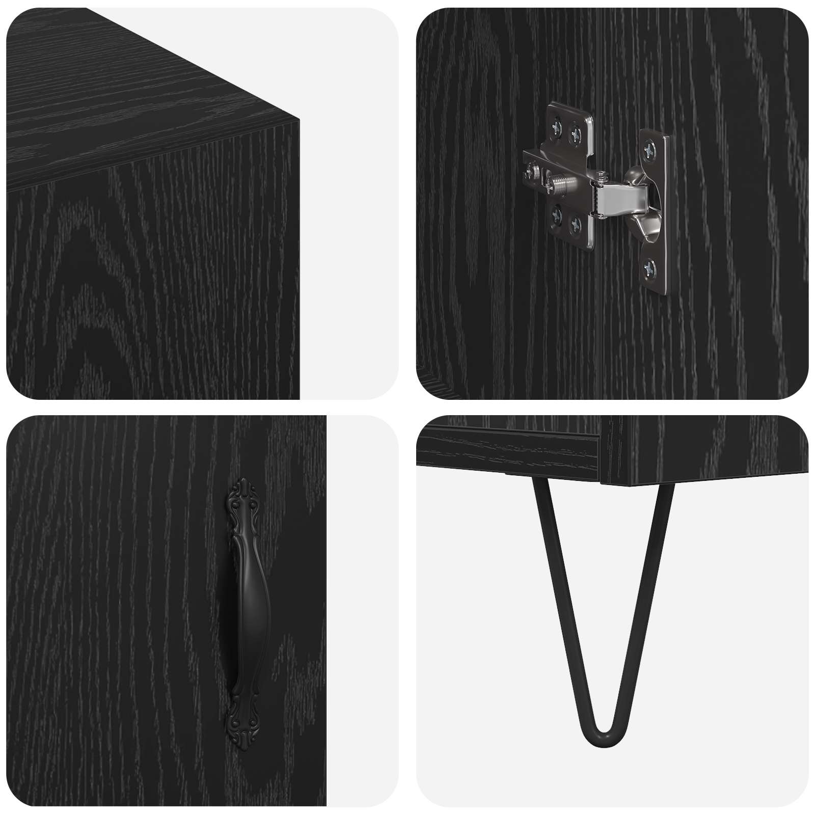 Buffet Chêne noir 90 x 32,5 x 80 cm Bois d'ingénierie - XIOS