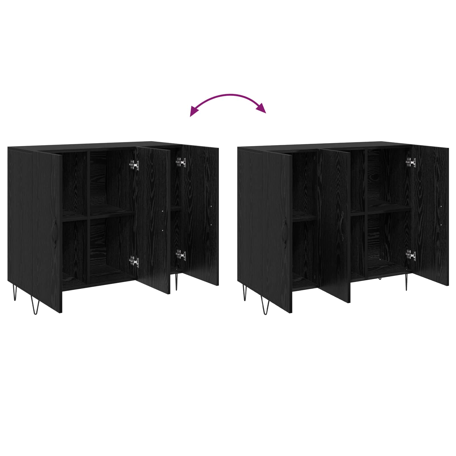 Buffet Chêne noir 90 x 32,5 x 80 cm Bois d'ingénierie - XIOS