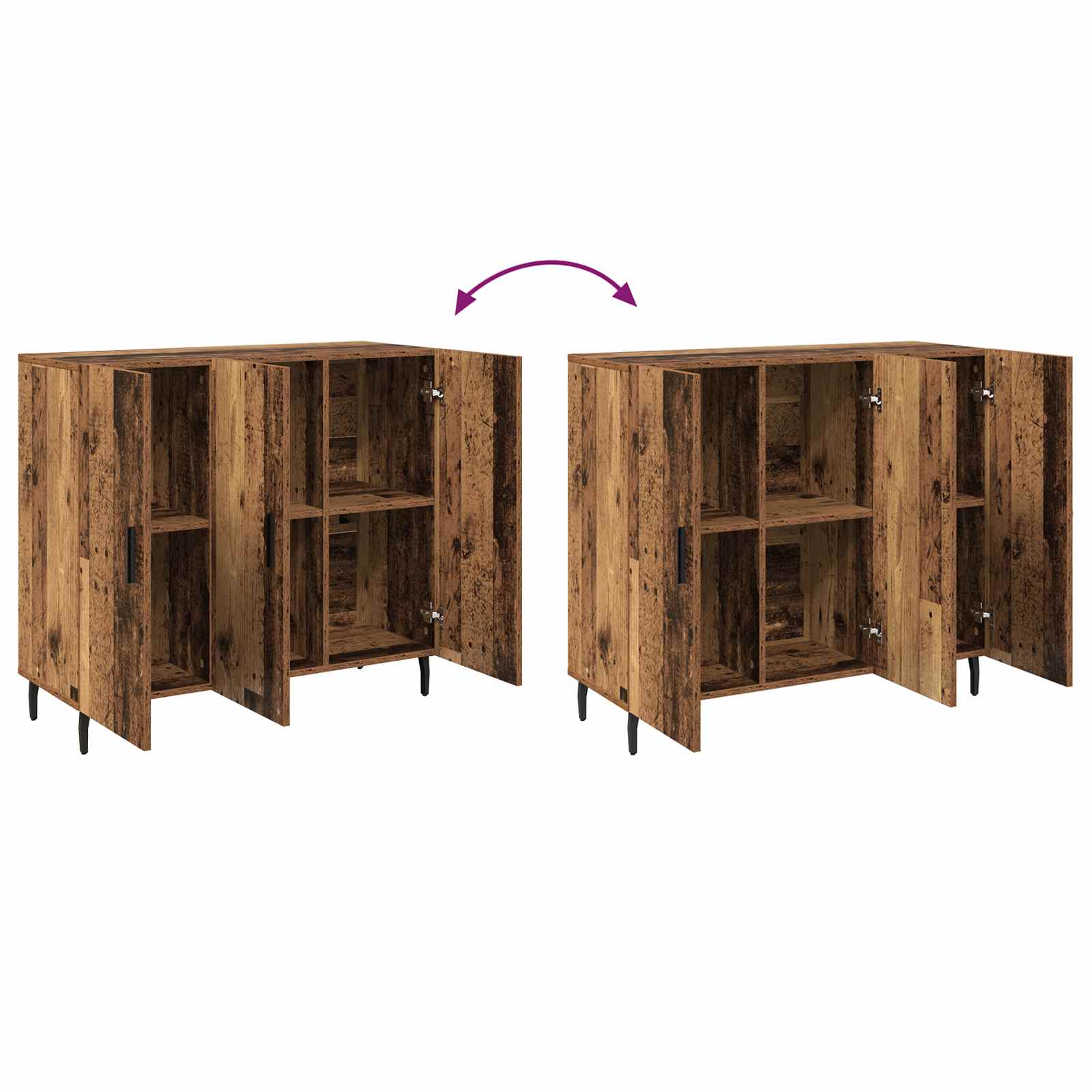 Buffet Bois ancien 90 x 34 x 80 cm Bois d'ingénierie - XIOS