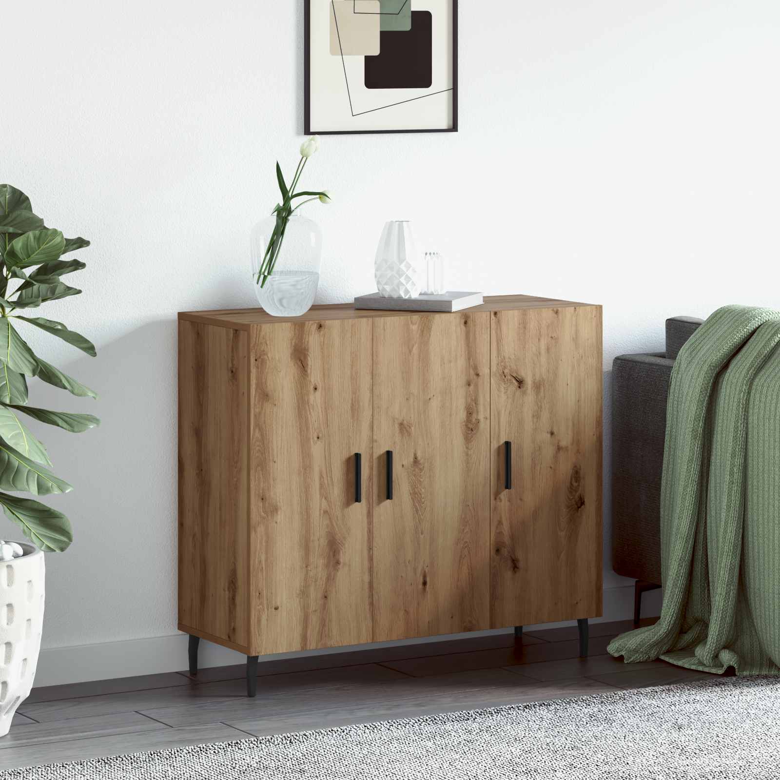 Buffet Chêne artisanal 90 x 34 x 80 cm Bois d'ingénierie - XIOS