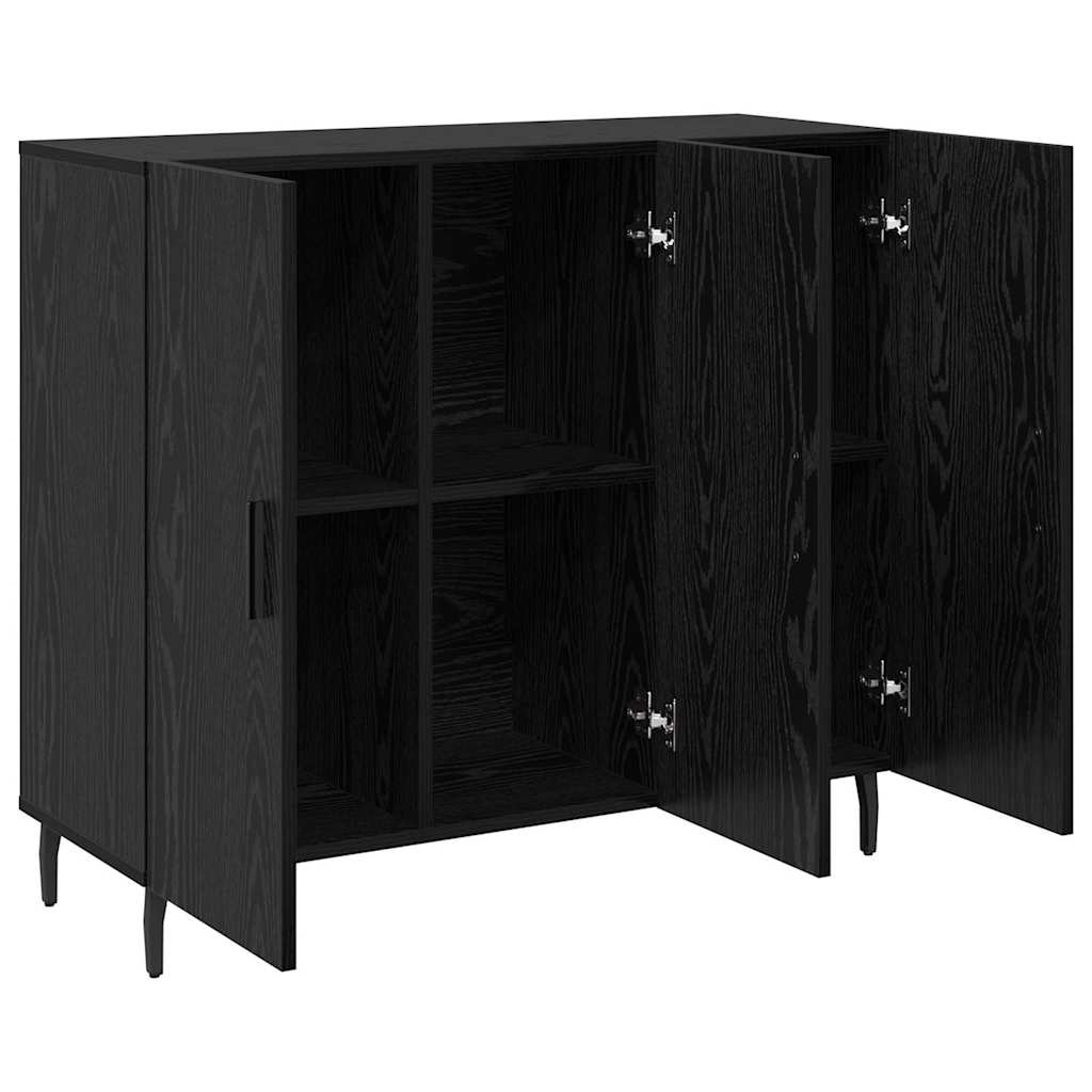 Buffet Noir 90 x 34 x 80 cm Bois d'ingénierie - XIOS