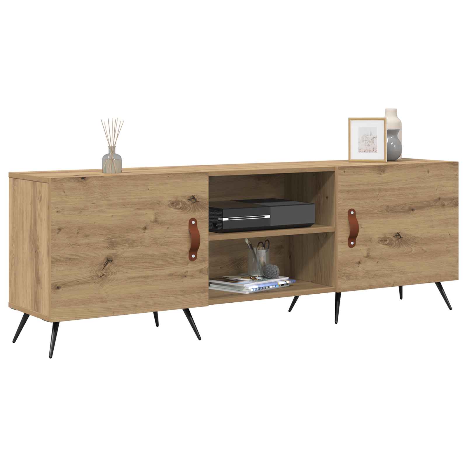Meuble TV chêne artisanal 150 x 30 x 50 cm Bois d'ingénierie - XIOS
