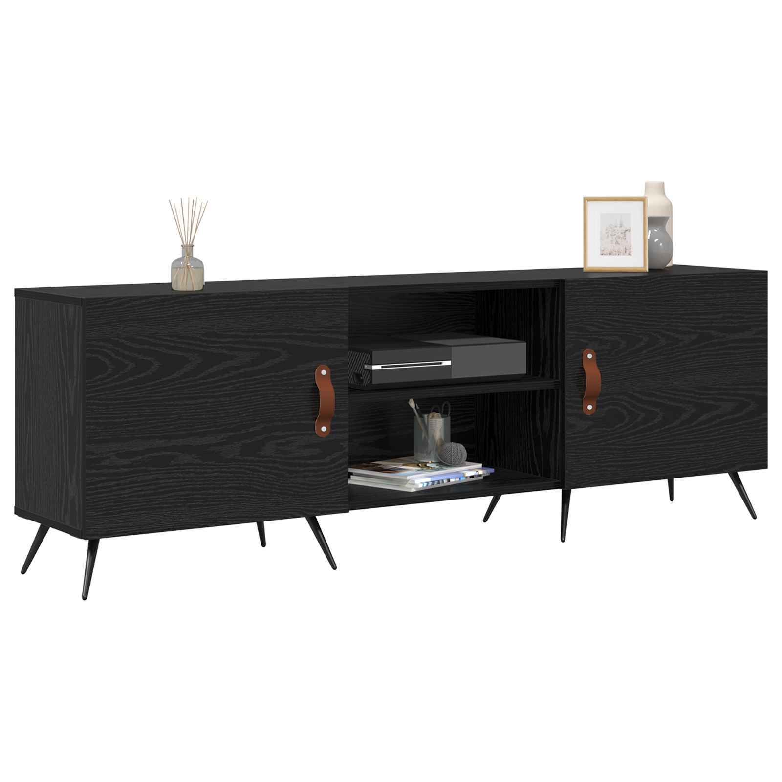 Meuble TV Chêne noir 150 x 30 x 50 cm Bois d'ingénierie - XIOS