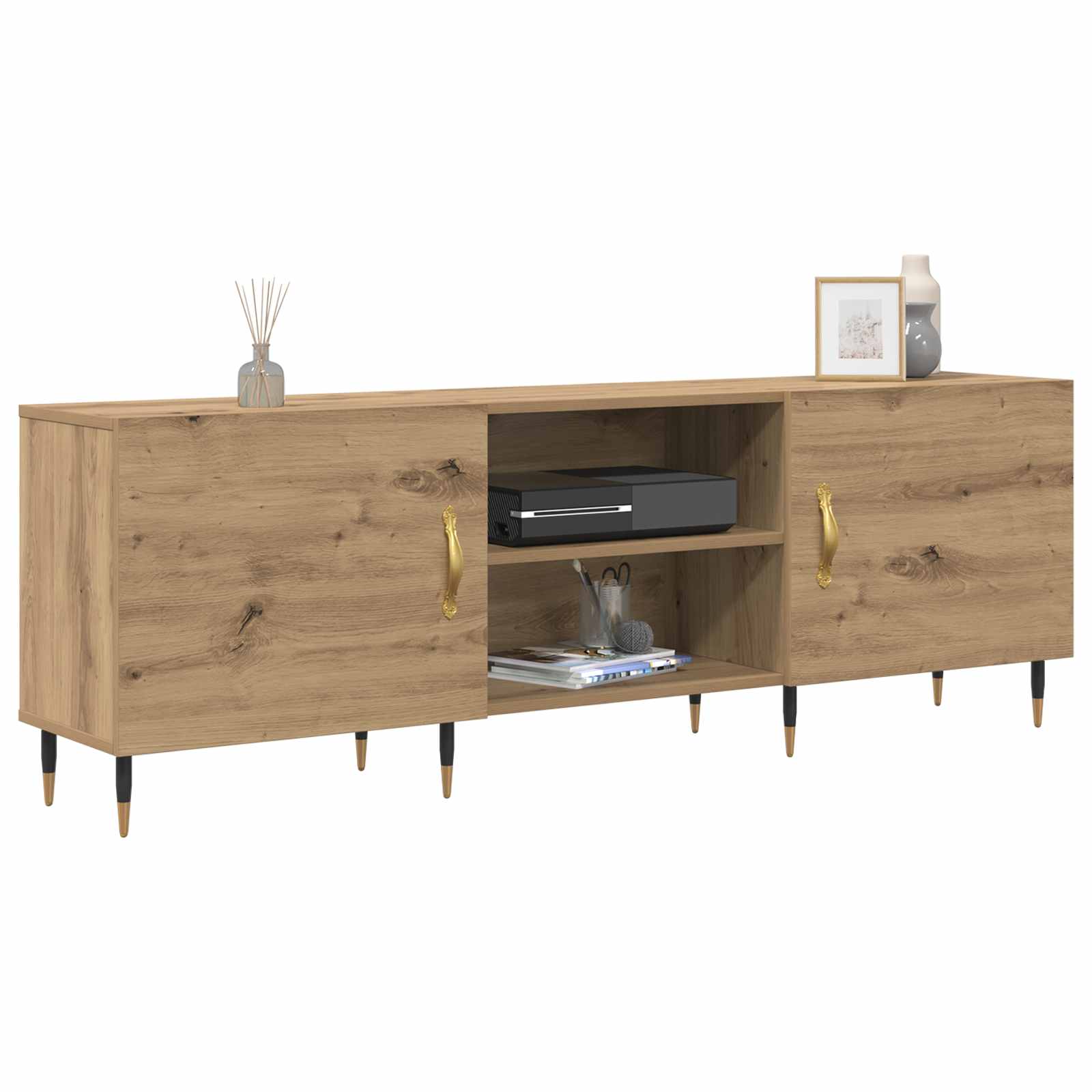 Meuble TV chêne artisanal 150 x 30 x 50 cm Bois d'ingénierie - XIOS