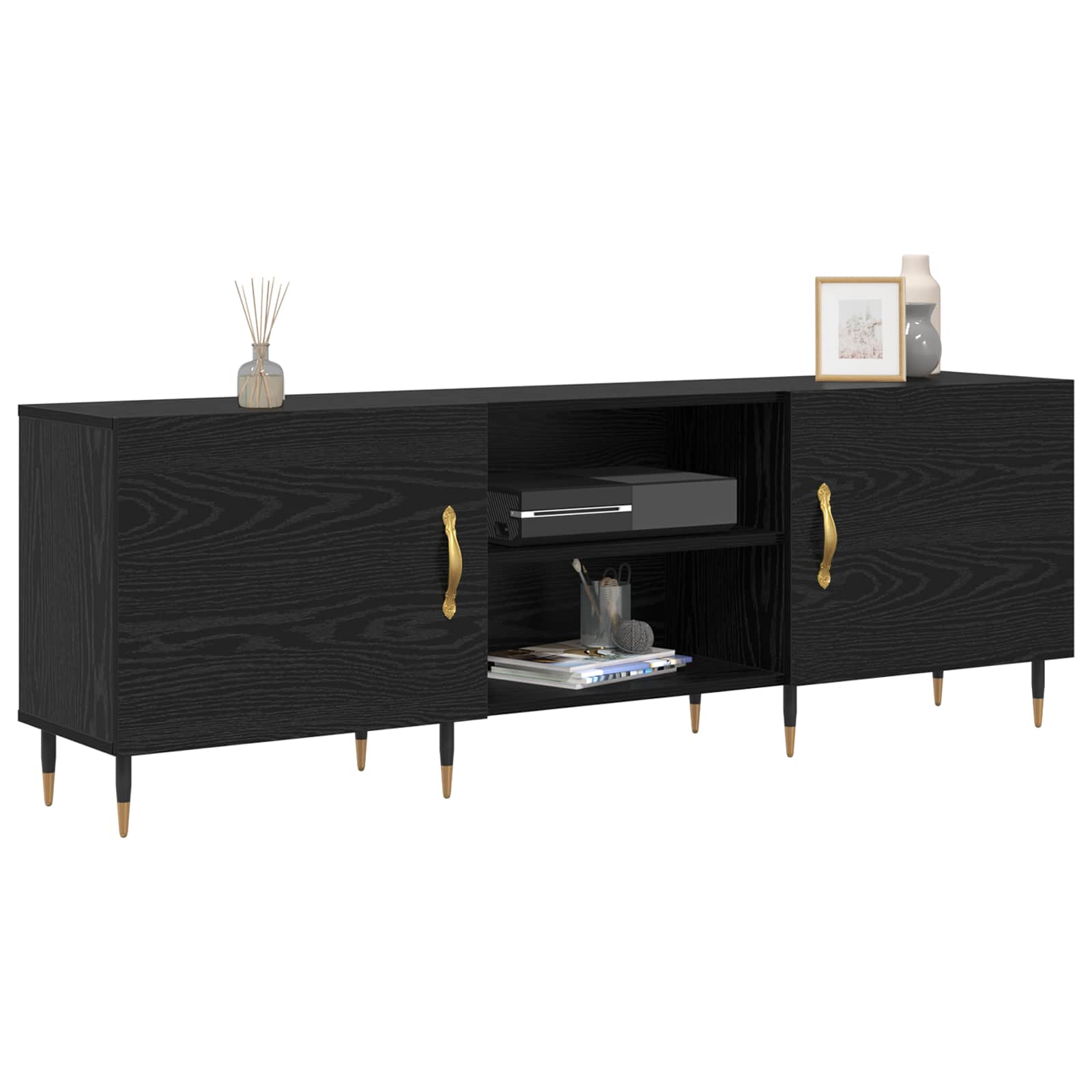 Meuble TV Chêne noir 150 x 30 x 50 cm Bois d'ingénierie - XIOS