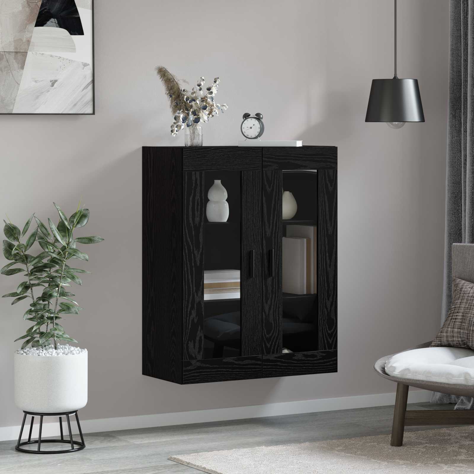 Meuble mural Noir 69,5 x 34 x 90 cm Bois d'ingénierie - XIOS