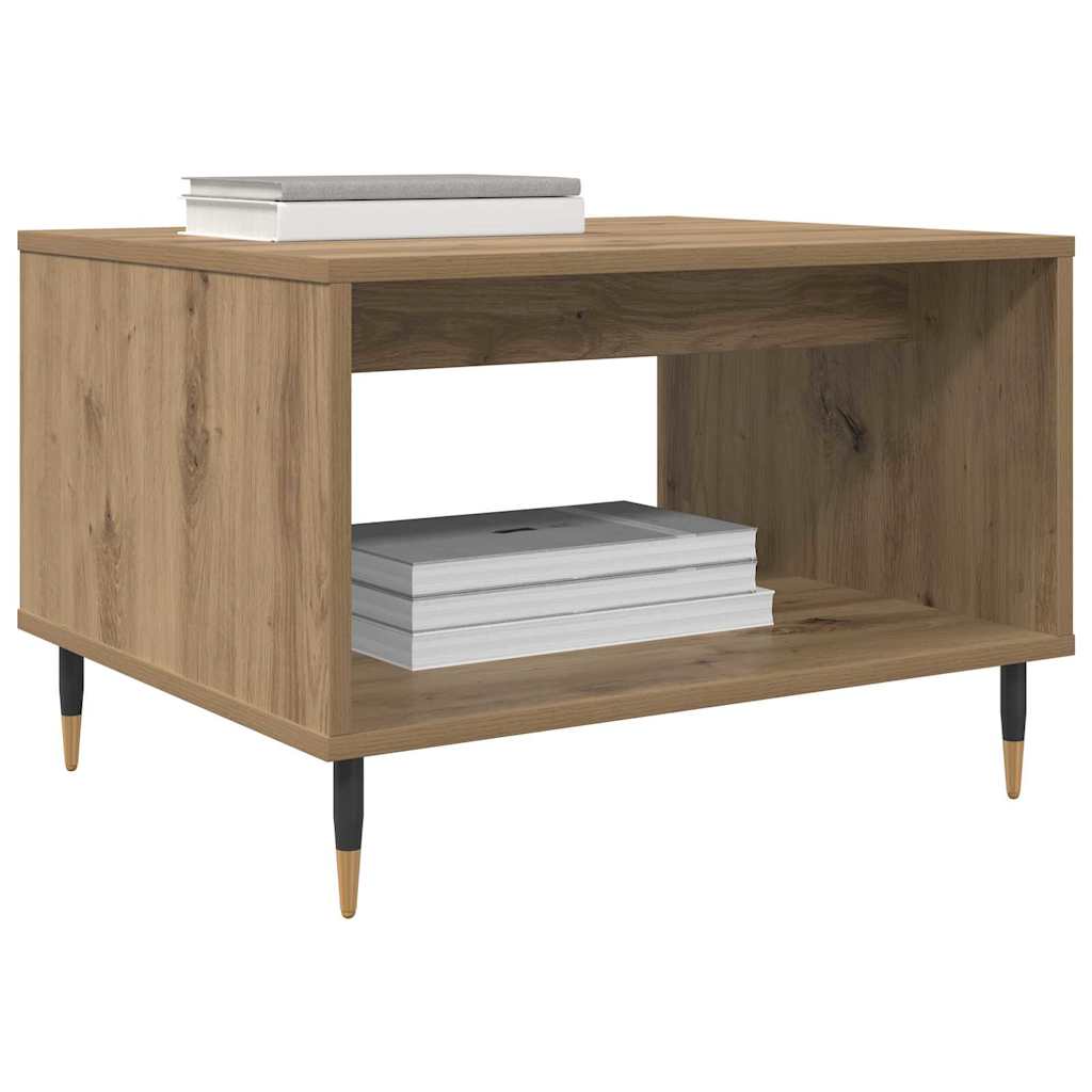 Table basse chêne artisanal 60 x 50 x 40 cm Bois d'ingénierie - XIOS
