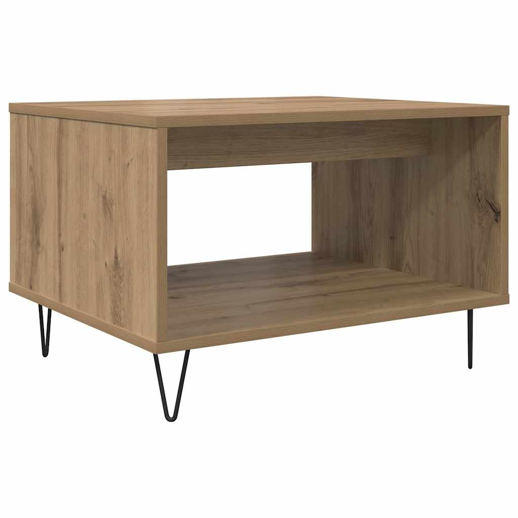 Table basse chêne artisanal 60 x 50 x 40 cm Bois d'ingénierie - XIOS