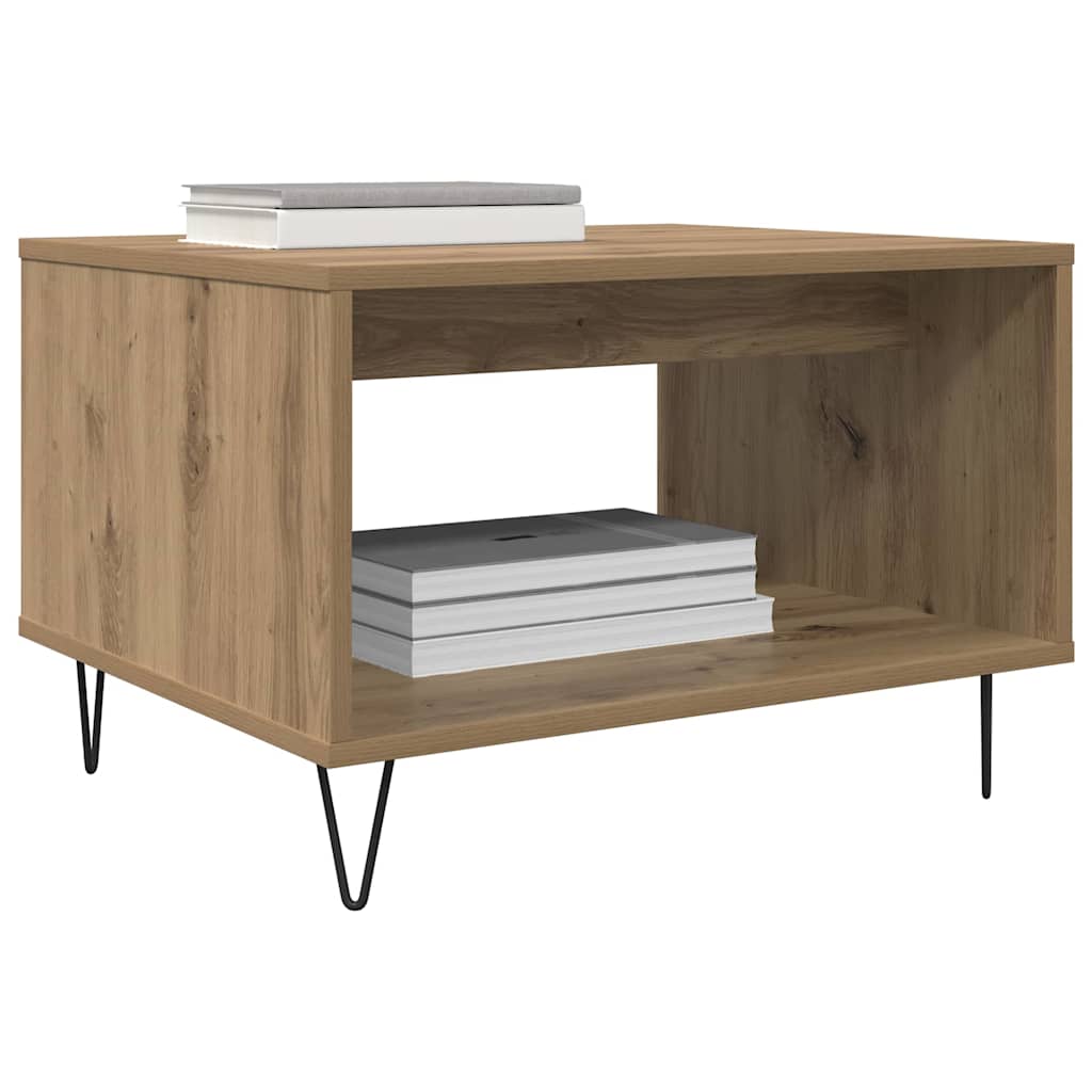 Table basse chêne artisanal 60 x 50 x 40 cm Bois d'ingénierie - XIOS