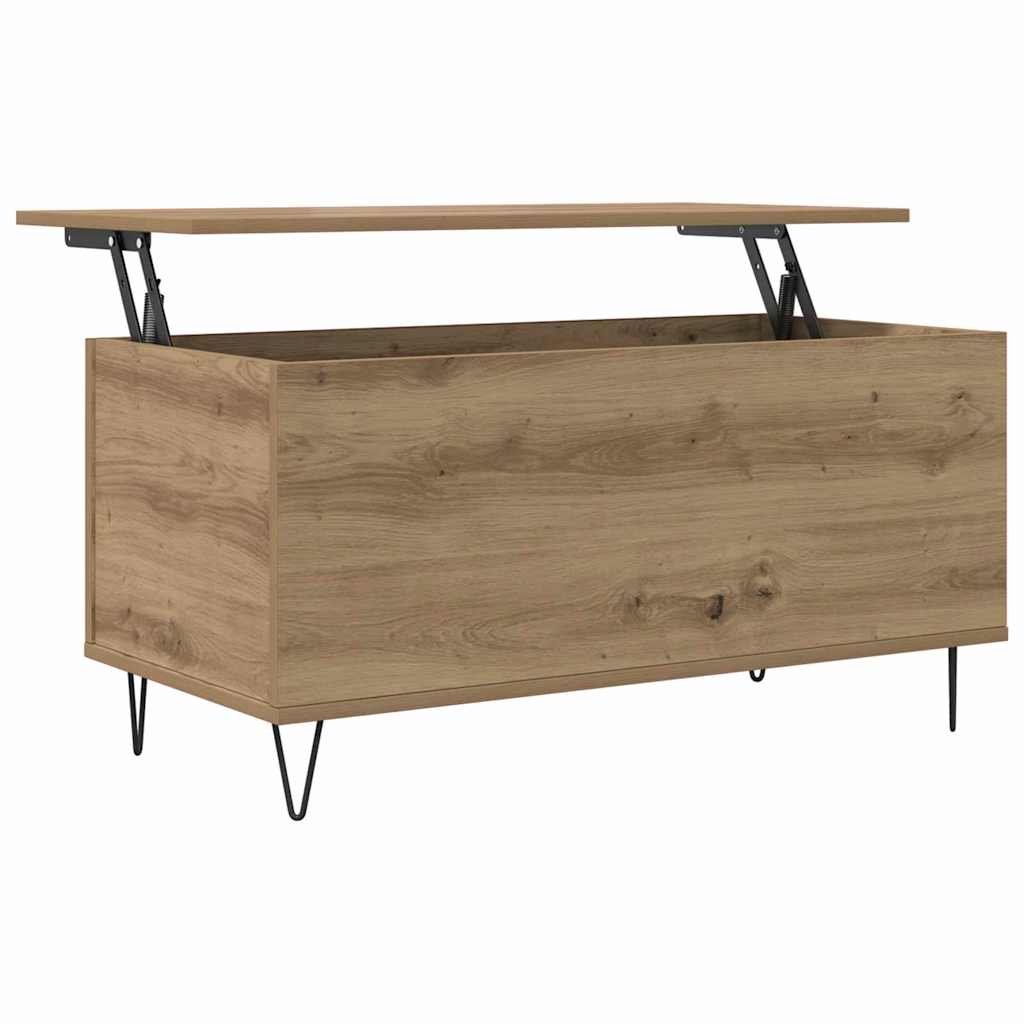 Table basse chêne artisanal 90 x 44.5 x 45 cm Bois d'ingénierie - XIOS