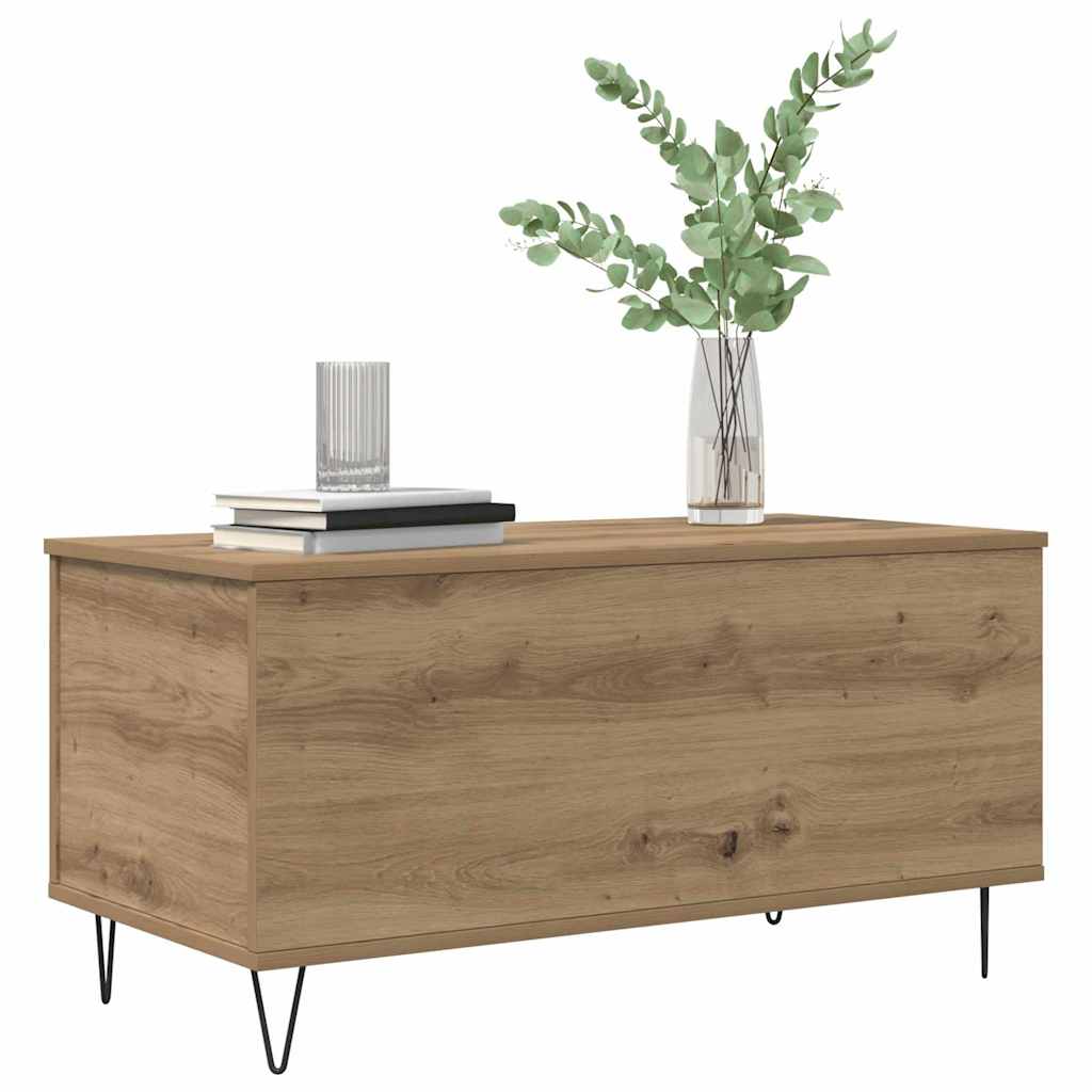 Table basse chêne artisanal 90 x 44.5 x 45 cm Bois d'ingénierie - XIOS
