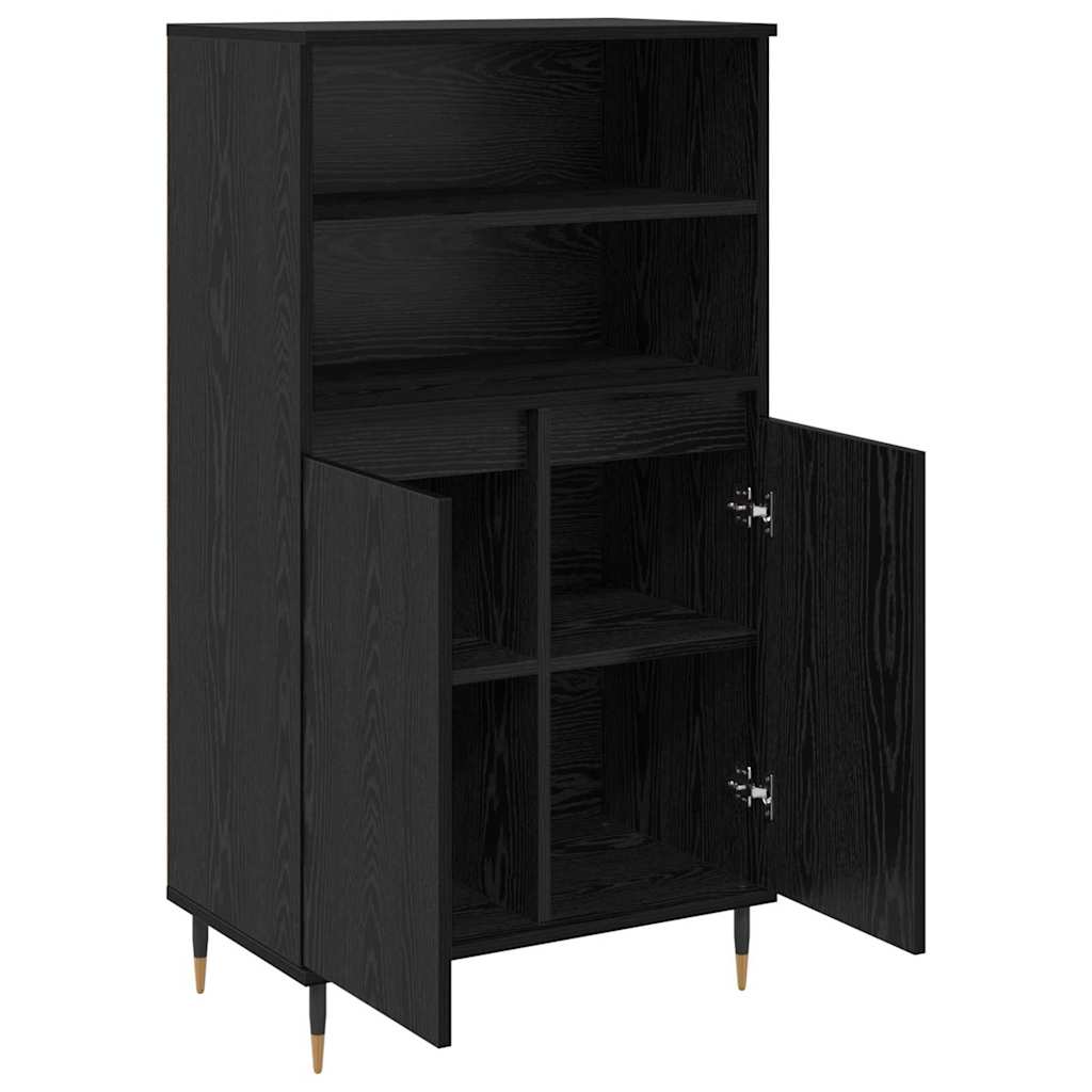 Haut Armoire Noir 60 x 36 x 110 cm Bois d'ingénierie - XIOS