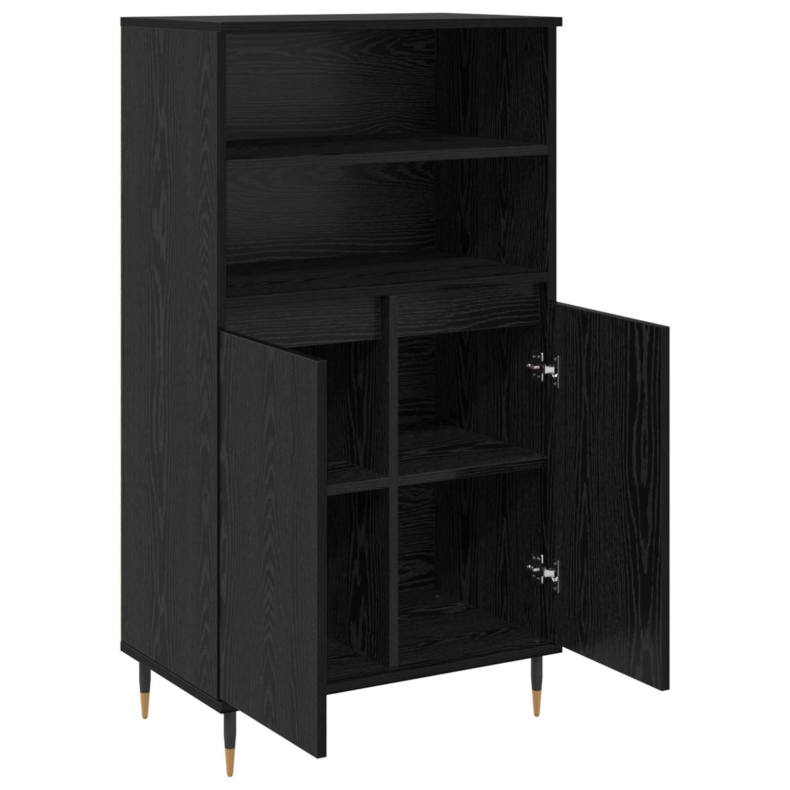 Haut Armoire Noir 60 x 36 x 110 cm Bois d'ingénierie - XIOS