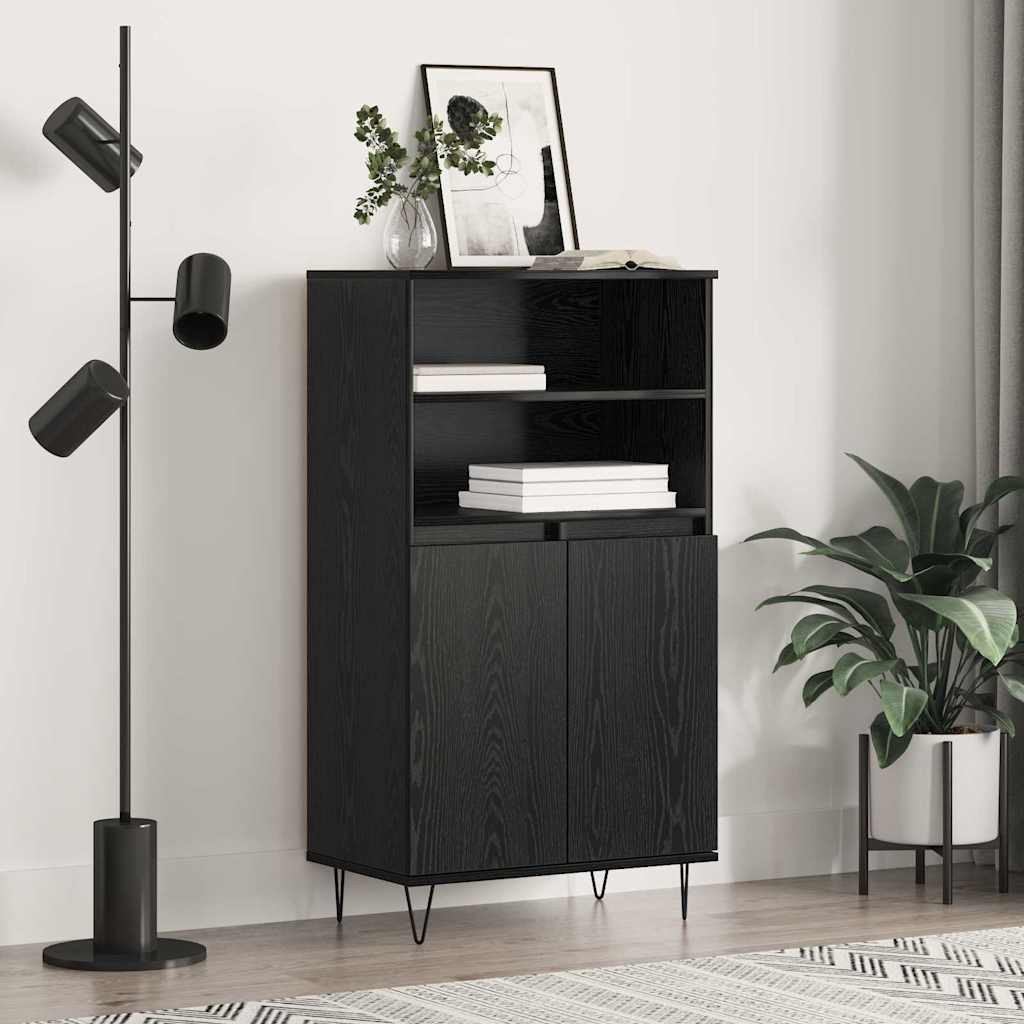 Haut Armoire Noir 60 x 36 x 110 cm Bois d'ingénierie - XIOS