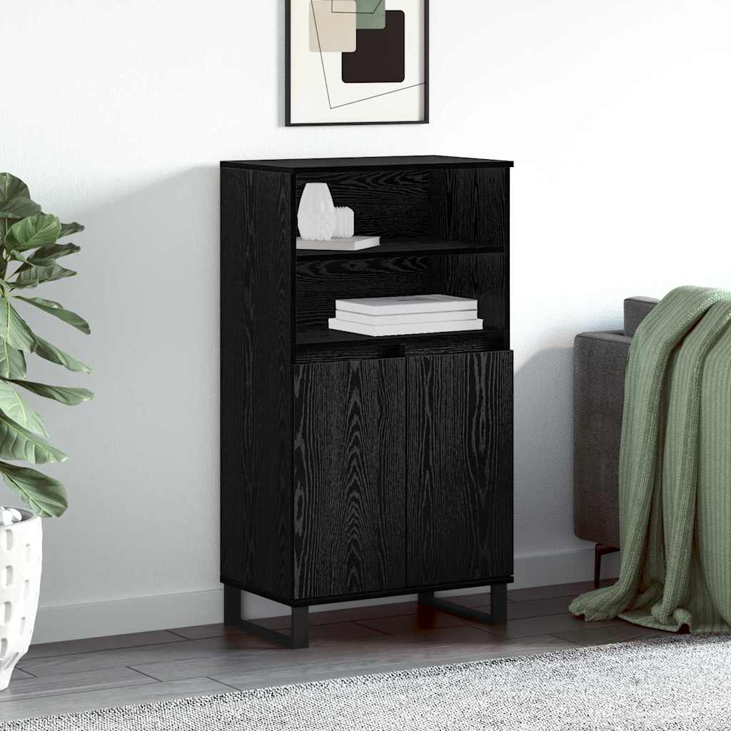 Haut Armoire Noir 60 x 36 x 110 cm Bois d'ingénierie - XIOS