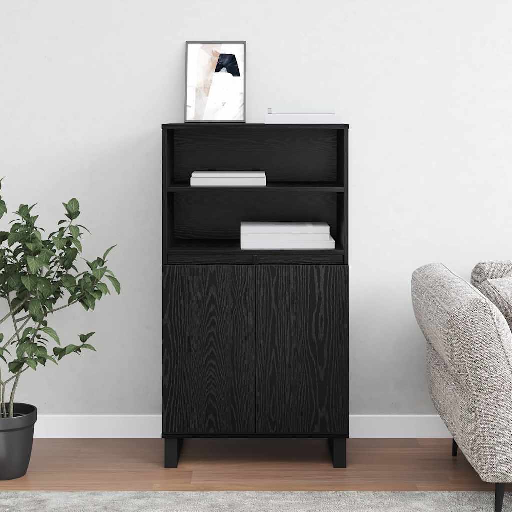 Haut Armoire Noir 60 x 36 x 110 cm Bois d'ingénierie - XIOS