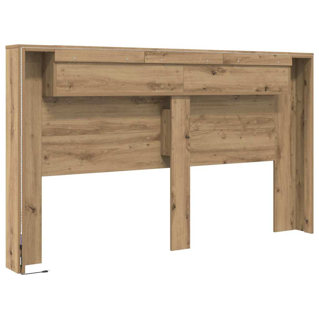 Cabinet de Tête de Lit chêne artisanal 180 x 17 x 104,5 cm - XIOS