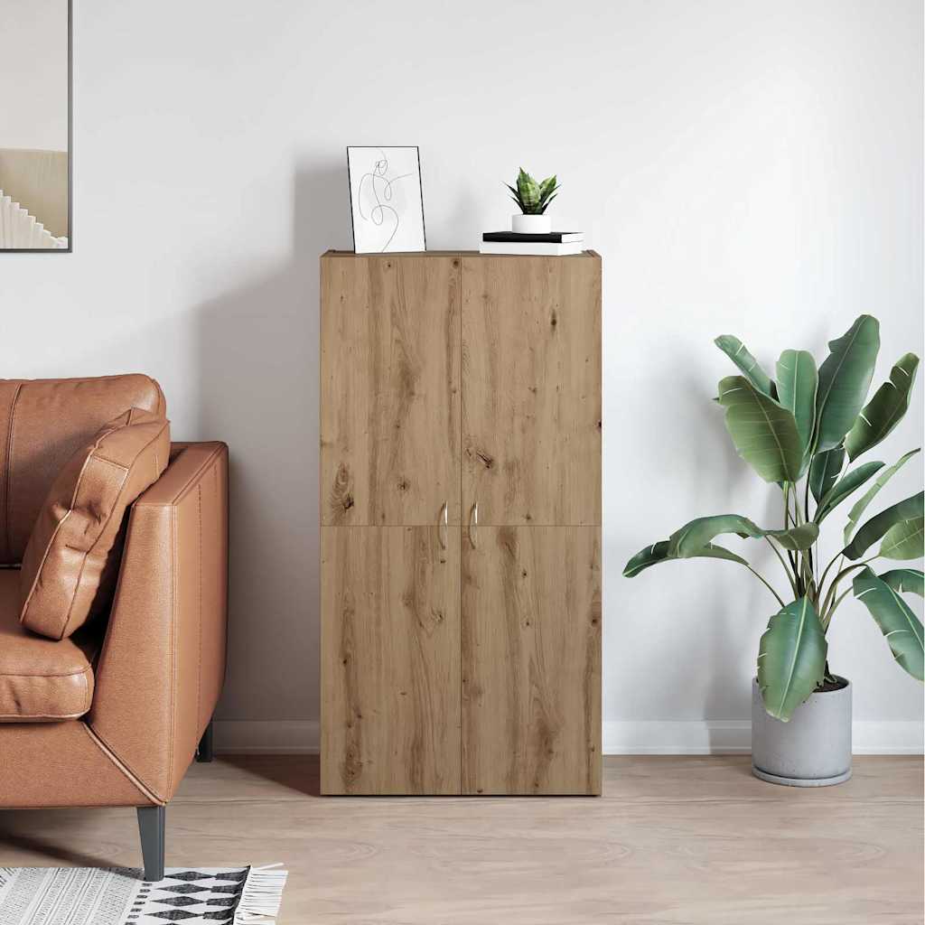 Cabinet de Bureau avec étagère chêne artisanal 60 x 32 x 115 cm - XIOS