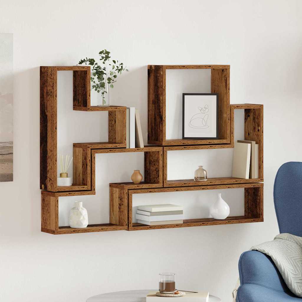 Cube mural Autre Bois ancien 96 x 12 x 64 cm Bois d'ingénierie - XIOS