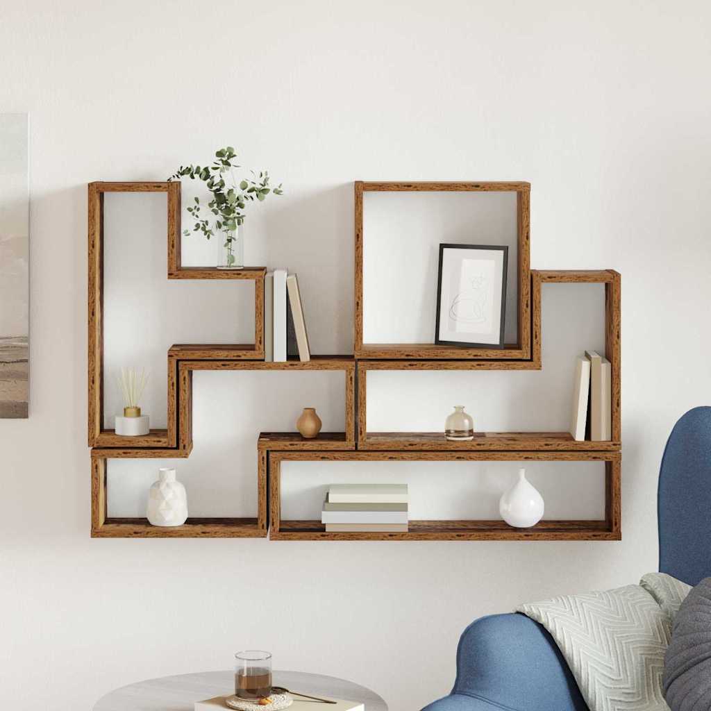 Cube mural Autre Bois ancien 96 x 12 x 64 cm Bois d'ingénierie - XIOS
