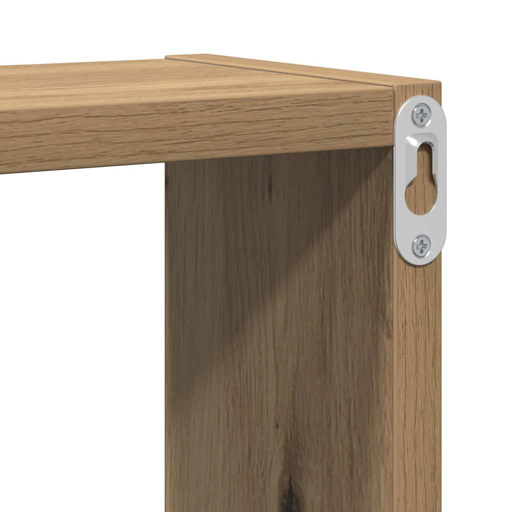 Cube mural chêne artisanal 96 x 12 x 64 cm Bois d'ingénierie - XIOS