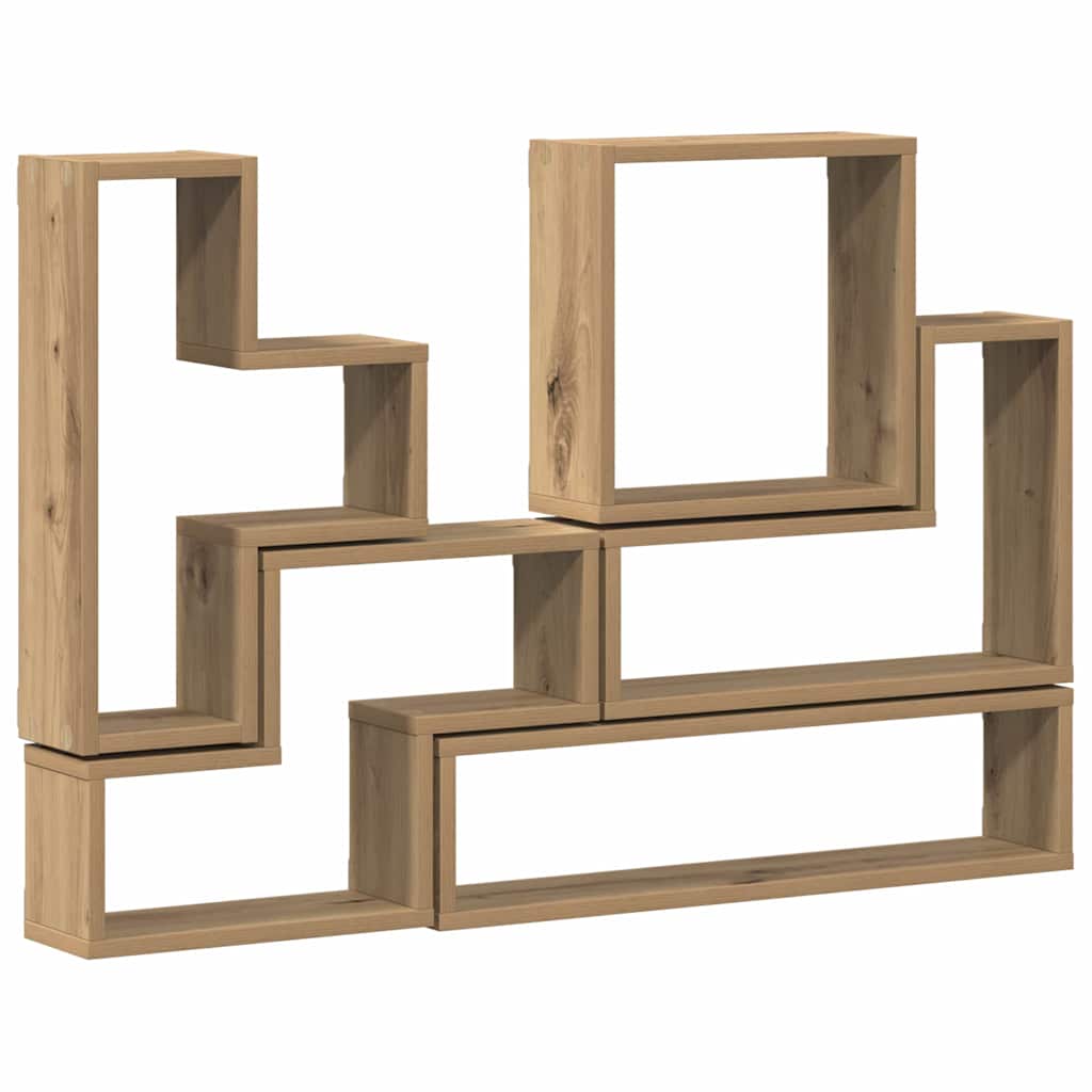 Cube mural chêne artisanal 96 x 12 x 64 cm Bois d'ingénierie - XIOS