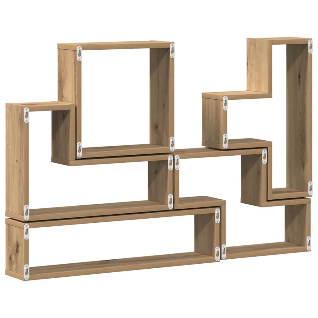 Cube mural chêne artisanal 96 x 12 x 64 cm Bois d'ingénierie - XIOS
